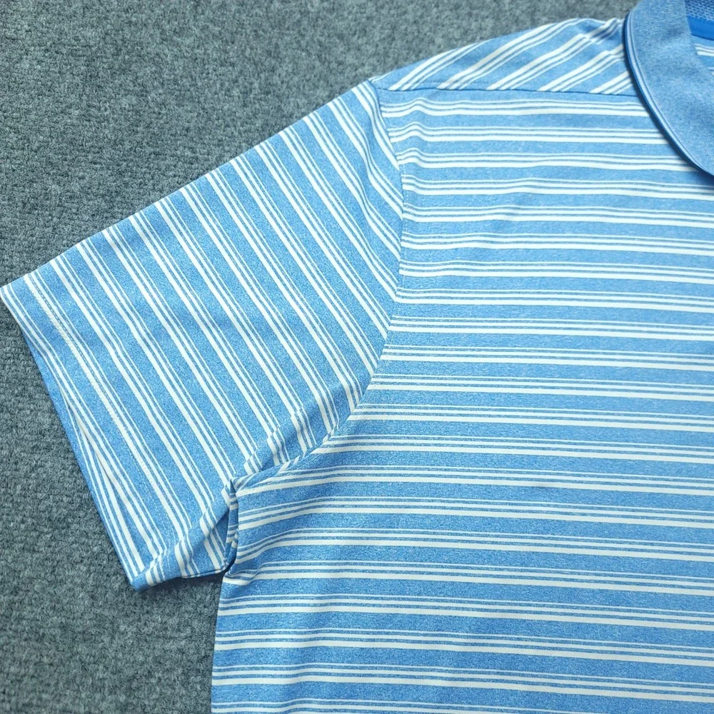 Nike Golf Dri-FIT Blue White Striped Polo Shirt XL BV0269-402 Mens Standard Fit